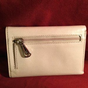 Hobo JILL Leather Tri-fold Wallet IVORY